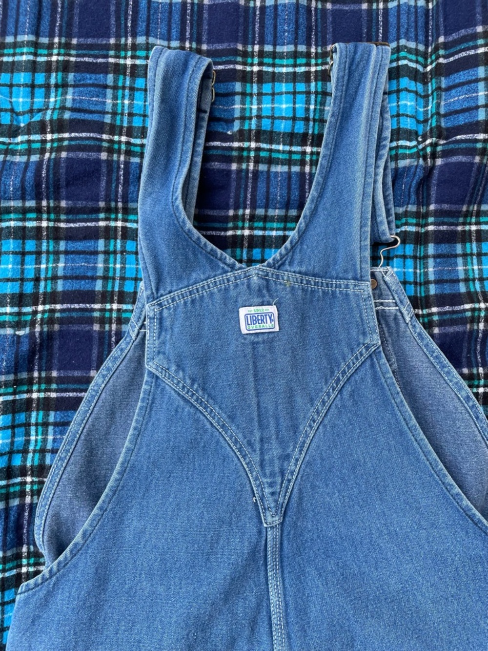 Liberty | Medium Wash Straight Leg Retro Denim Bib Overalls - Picture 9 of 12